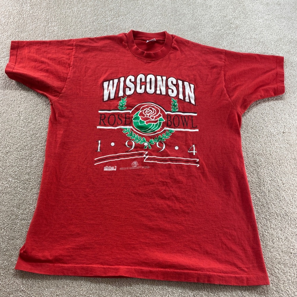 Wisconsin Badgers Shirt Adult XL 1994 Rose Bowl USA Made Single Stitch Y2K FOTL